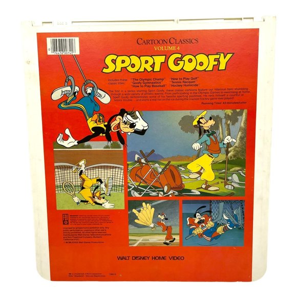 Walt Disney Sport Goofy Cartoon Classic RCA SelectaVision CED Videodisc Laser - Picture 2 of 6